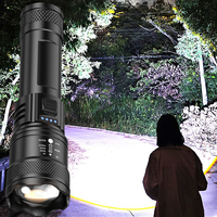 High Power Led Flashlight Rechargeable 3 Light Modes Type C USB Hand Lantern Zoomable Flashlight For Camping Emergency Hiking