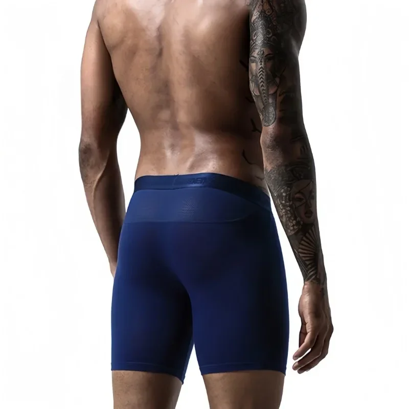 Sous-vêtements pour hommes, Boxer respirant à séchage rapide, longueur étendue, coupe slim, sous-vêtements de sport pour course à pied, Fitness, paquet de 2