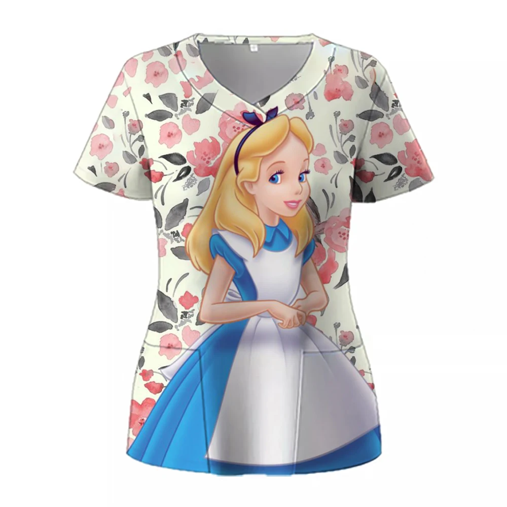 Medical Blouses Surgical Gowns Doctor Pediatric Nurse Nursing Scrub Disney Princess Printed Veterinary Uniform Dental Scrub 