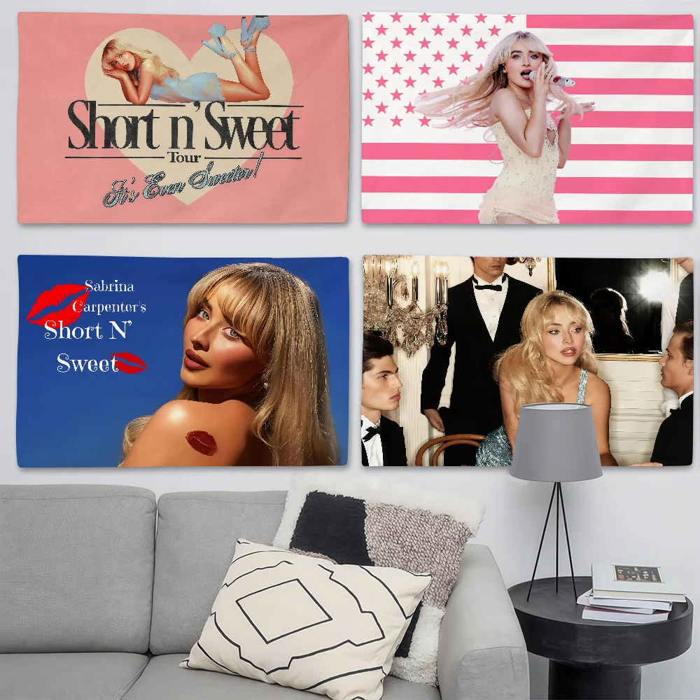 Hot Singer S-Sabrinaes Carpenters Flagge, geeignet für Geburtstagsfeiern, Wohnzimmer, Schlafzimmer und Outdoor-Camping-Dekorationen