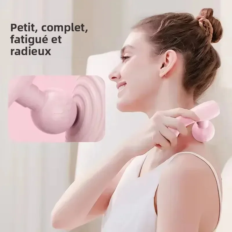 جهاز تدليك صغير مزدوج الرأس، مسدس تدليك اهتزاز مزدوج المحرك، مدلك استرخاء العضلات المحمول للشحن