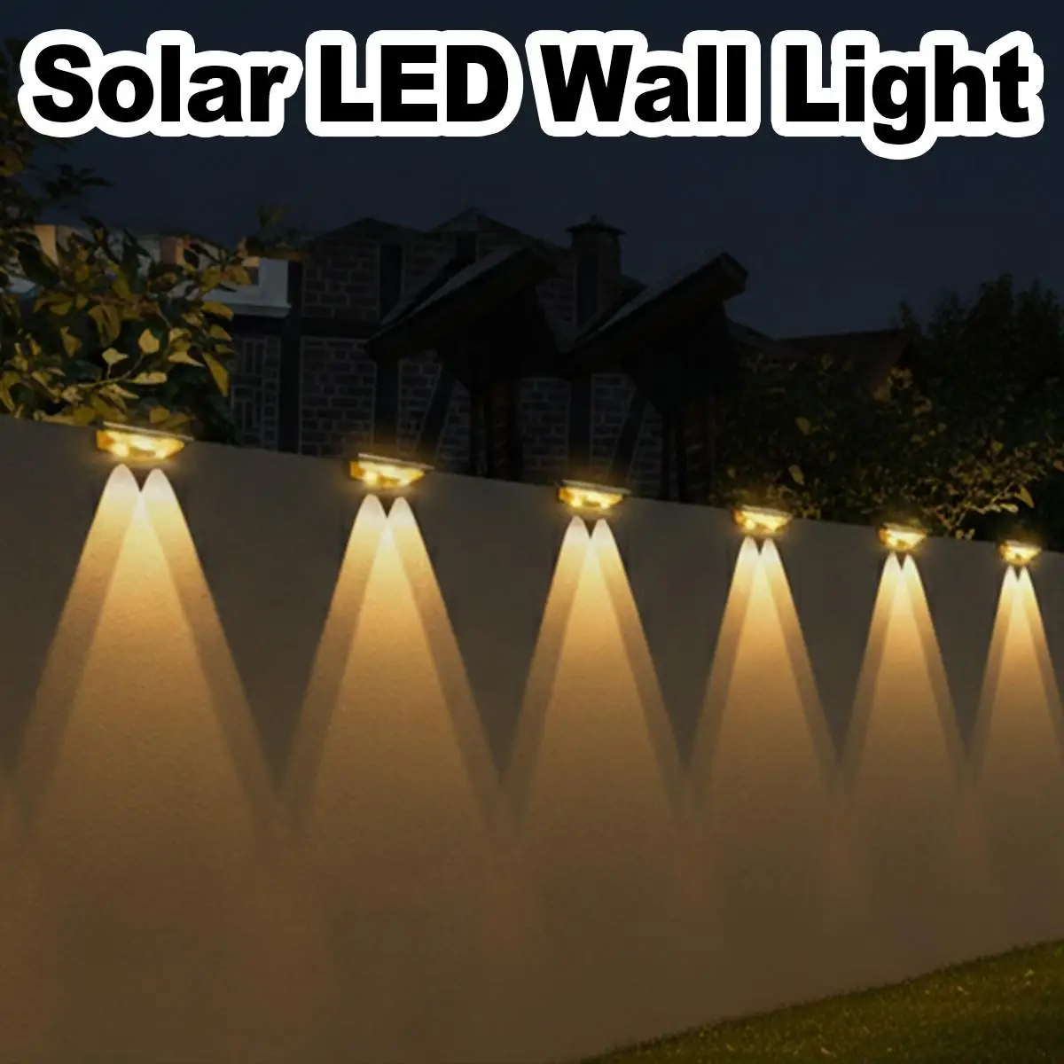 4Pcs Solar Fence Lights Color Changing Auto Outdoor Wall Lamp Bright Garden Yard Deck Decorative Exterior Fixture Home Art Led