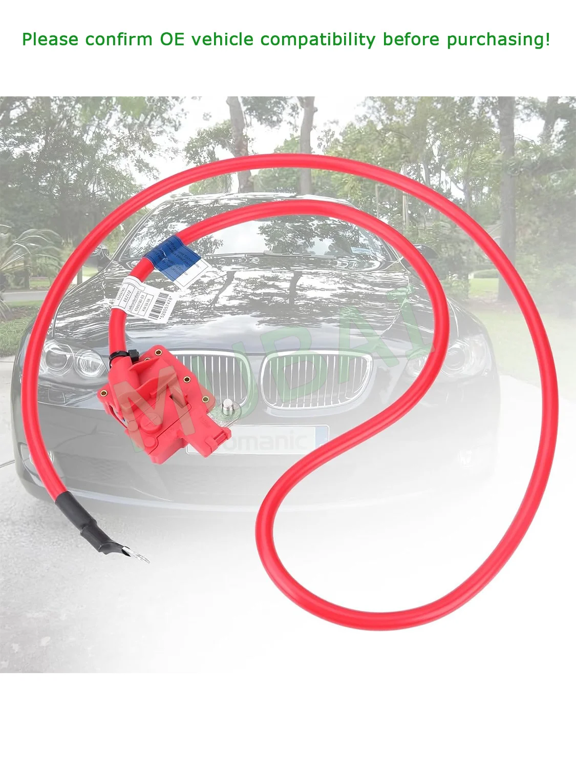 61126989780 Battery Positive Terminal Cable (Plus Pole) for BMW E60 Series 525i, 525xi, 530i, 530xi, 528i, 535i, 528i xDrive