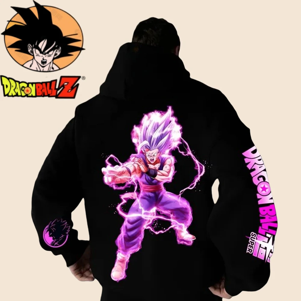 Felpa con cappuccio da uomo Dragon Ball Gohan Anime giapponese 2025 Felpa con cappuccio in cotone comoda a maniche lunghe Harajuku da donna estiva