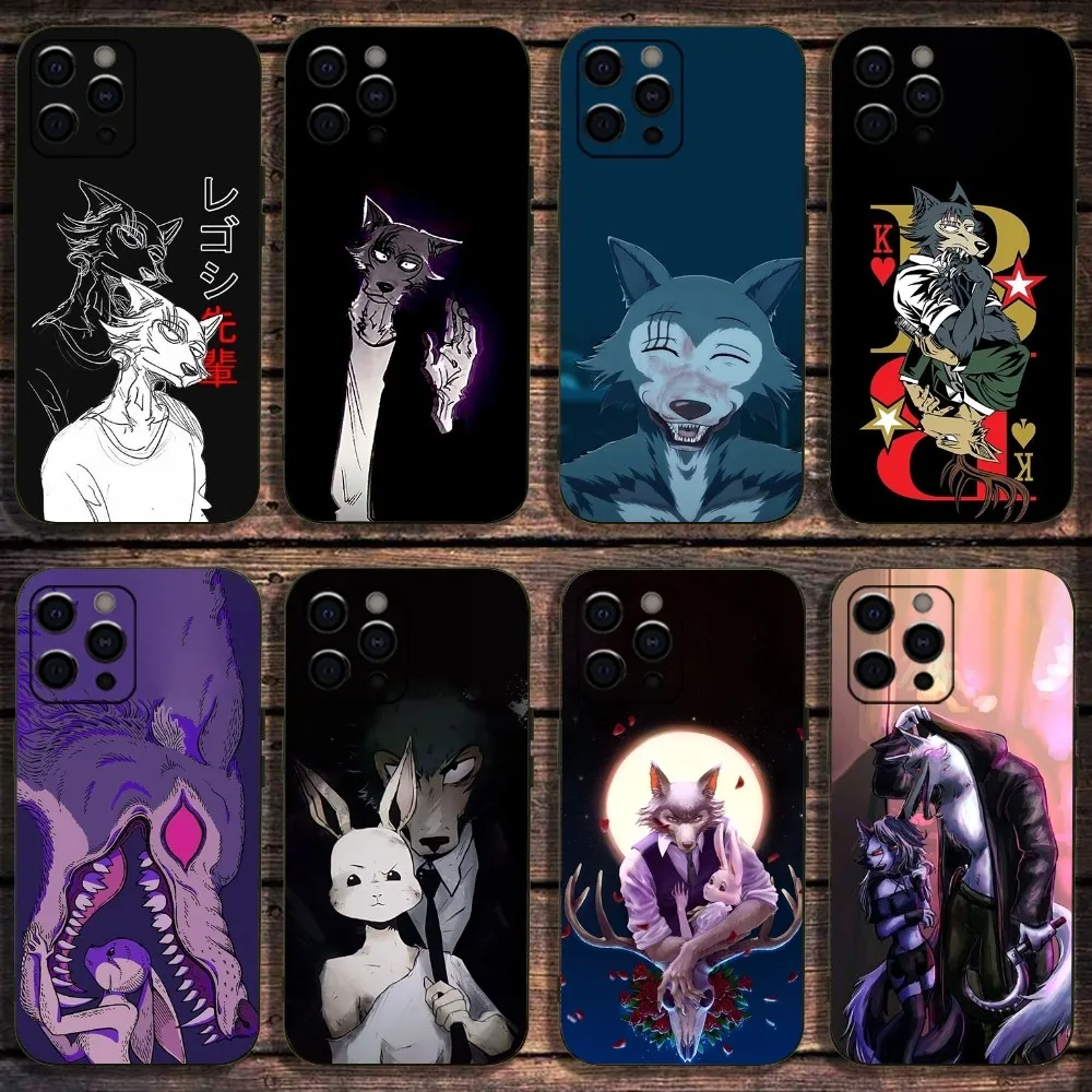 Anime B-Beastars Phone Case For Apple iPhone 15,14,13,12,11,Pro,X,XS,Max,XR,Plus,Mini Soft Black Cover