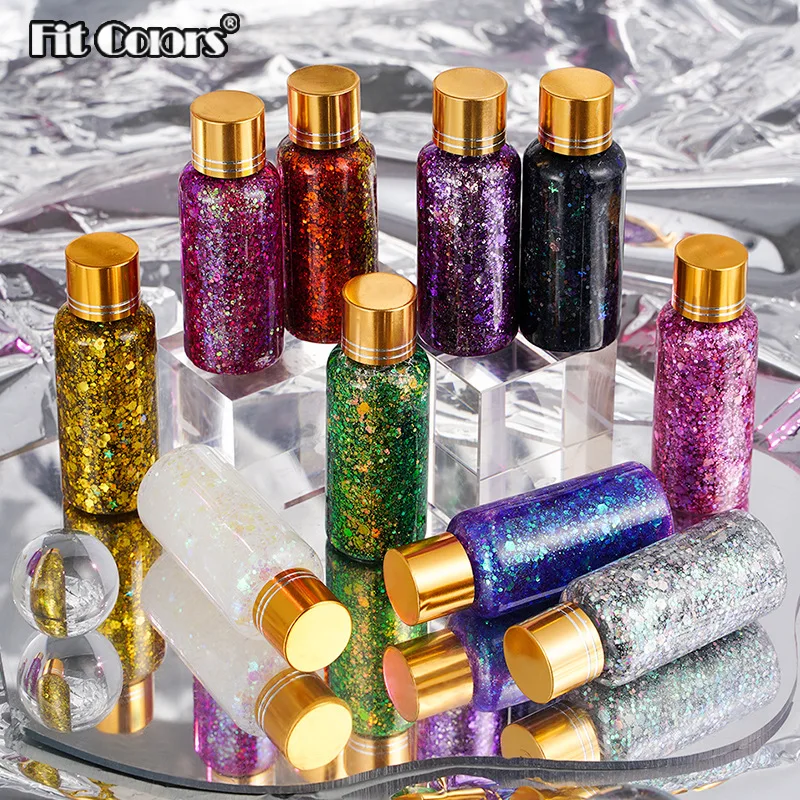 Kleurveranderende gepolariseerde glittergel Multi-actieve gezichts-/lichaams-/lippenmake-up Stage Party Bling Goddess
