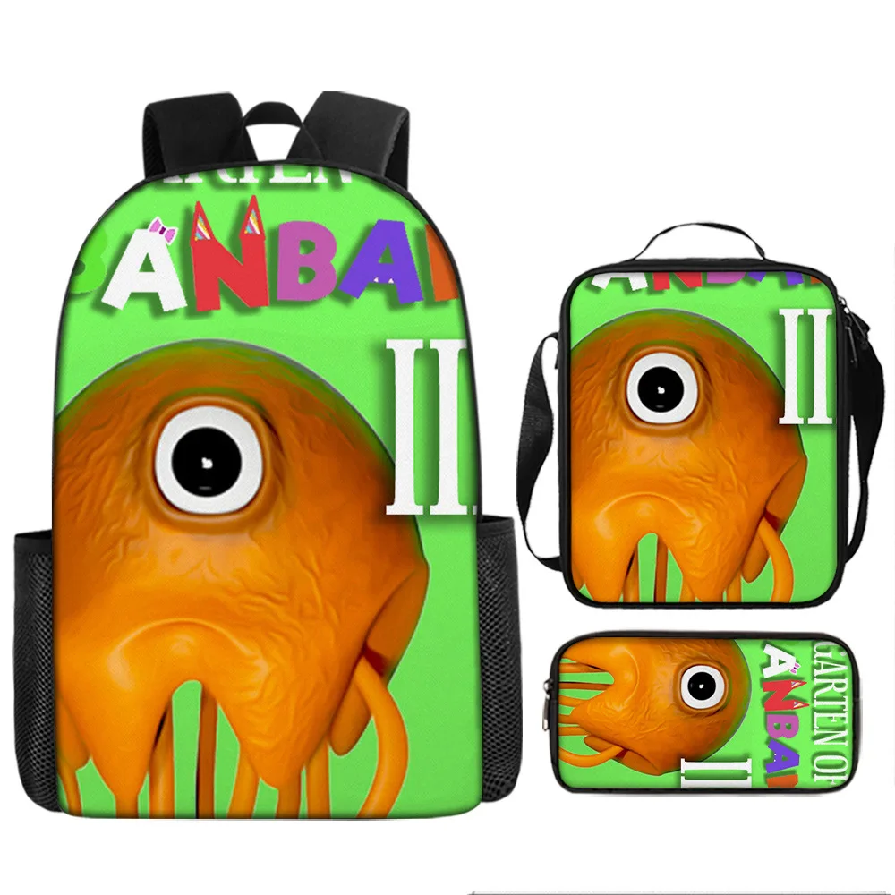 

Роскошная новинка, необычная крутая Garten of Banban, 3D принт, 3 шт./компл., школьные сумки для ноутбука, рюкзак, сумка для обеда, пенал