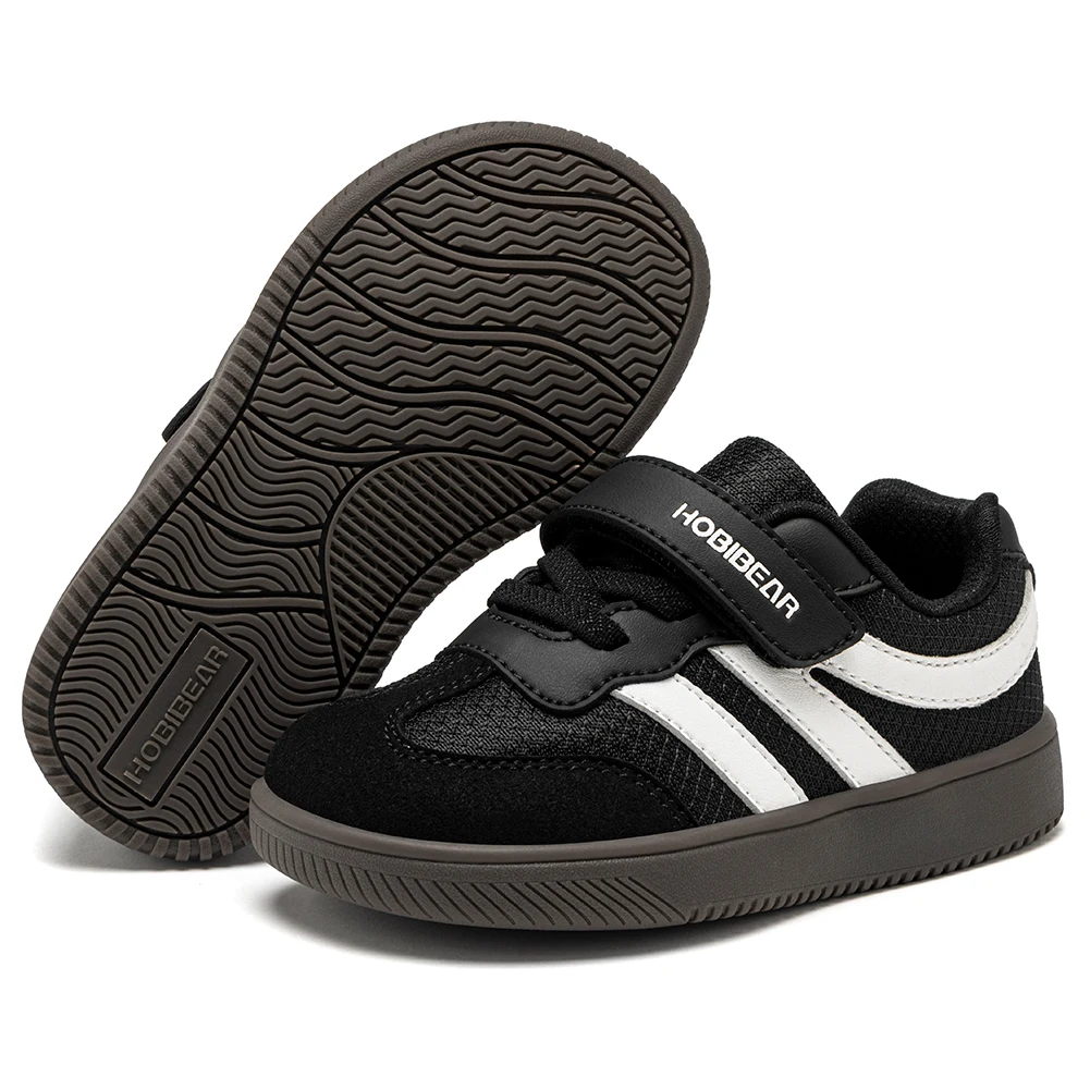 HOBIBEAR Schuhe mit breiter Zehenpartie für kleine Kinder, leichte Turnschuhe mit Klettverschluss, Kunstleder-Mesh-Wanderschuhe für Kleinkinder – Detail 7