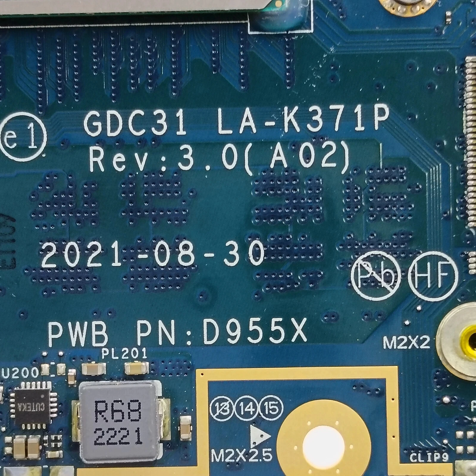 

08NN36 For Latitude 7320 Motherboard GDC31 LA-K371P SRK05 i5-1135G7 RAM 8GB