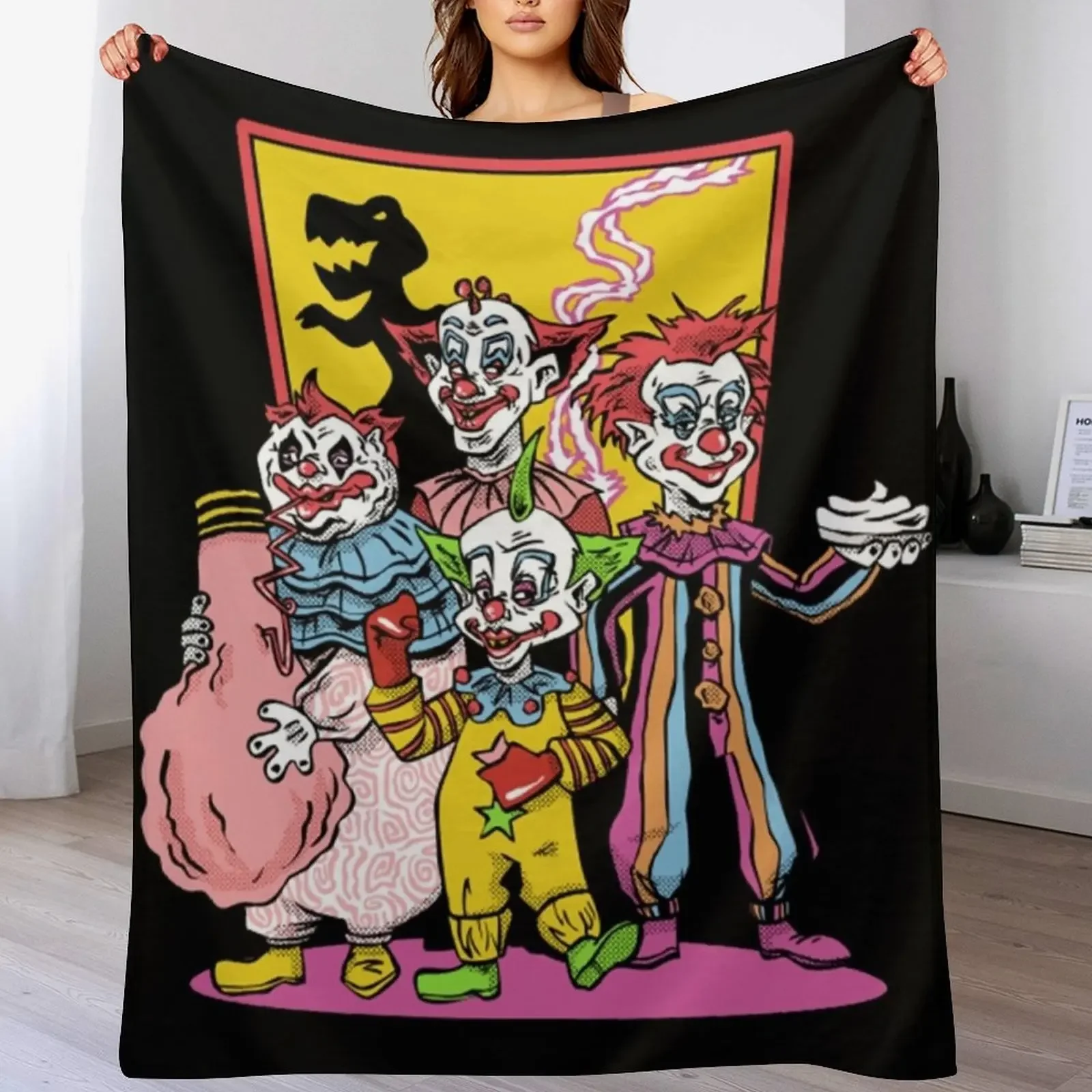 

Killer Klowns Shirt Throw Blanket Summer Beddings Flannels Luxury Brand Plaid Blankets