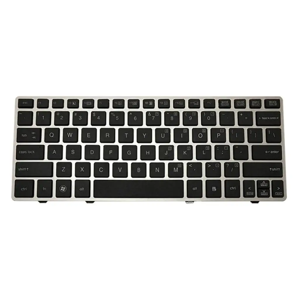 Replacement US English Backlit Keyboard Silver Frame PC Laptop Accessory for HP Elitebook 2560 2560p 2570 2570P