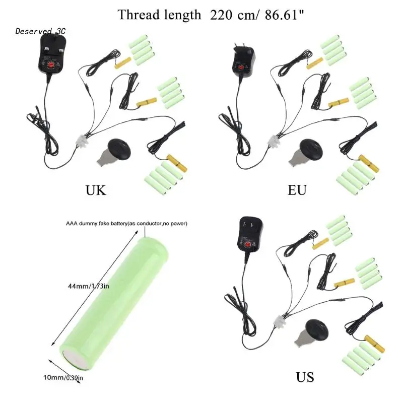 AC-DC 3 w 1 AA/AAA Adapter eliminatora baterii wymień 2-8 baterii AA/AAA z konwerterem zasilania usa/wielkiej brytanii/ue na świąteczne oświetlenie