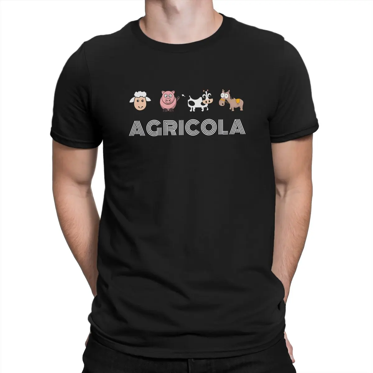 Men T-Shirts Board Game- Agricola Novelty Tees Short Sleeve C-Catan T Shirt Round Neck Clothes Summer