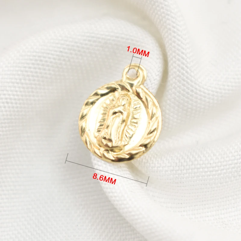 14K Goldfilled Rundanhänger „Unsere Liebe Frau von Guadalupe“ – Religiöser Anhänger mit Jungfrau Maria und Jesus – Detail 11