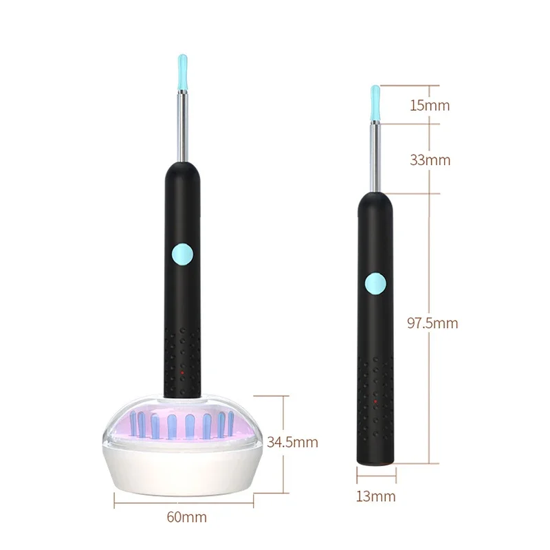 Visual Ear Spoon, Wireless Visual Silicone Ear Spoon Safe Endoscope Earpick with 3 Camera Otoscope Ear Cleaner For Kids Adults