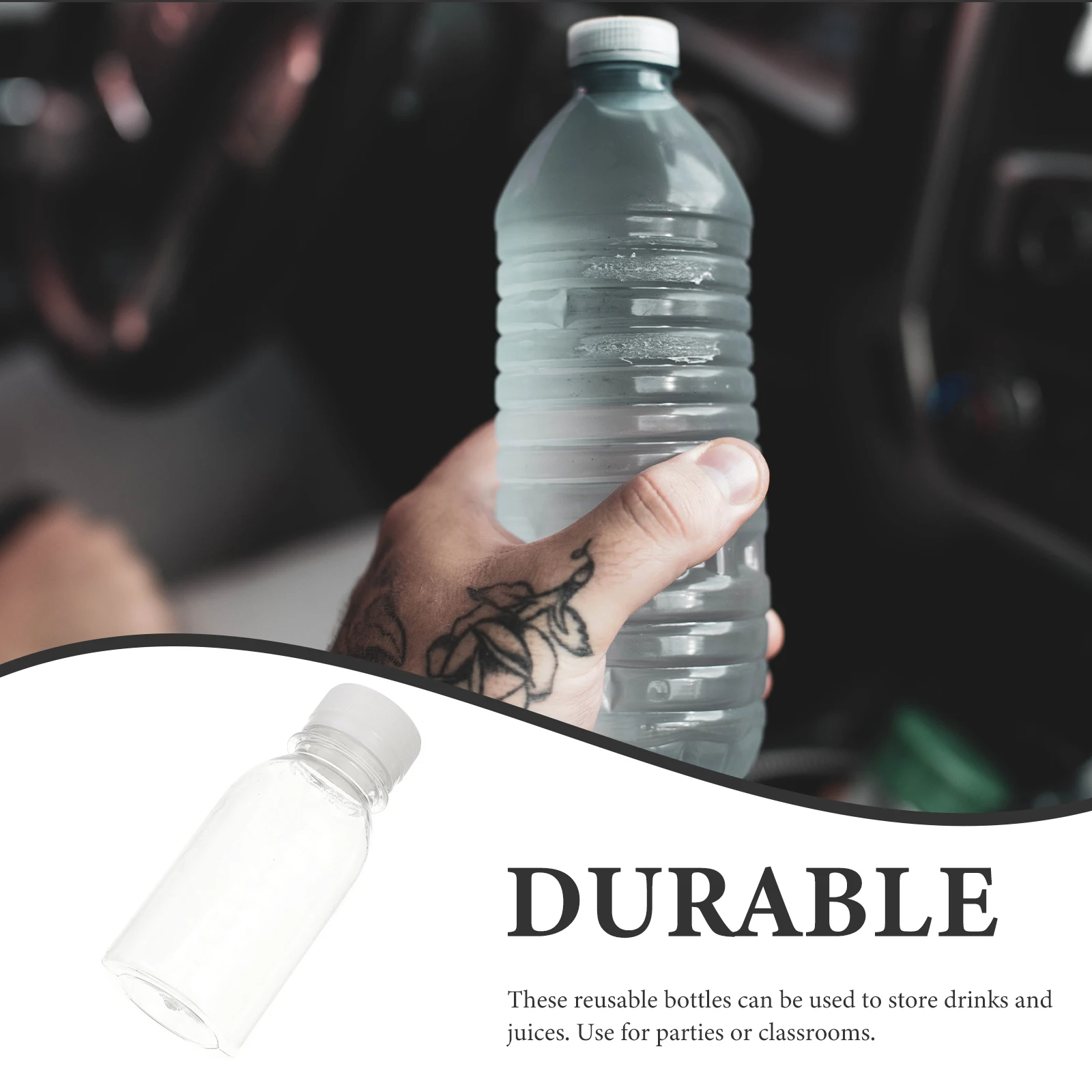 

10pcs Milk Transparent Clear Reusable Plastic Juice Bottles Household Portable Empty Bottles for Drinks Water Travel