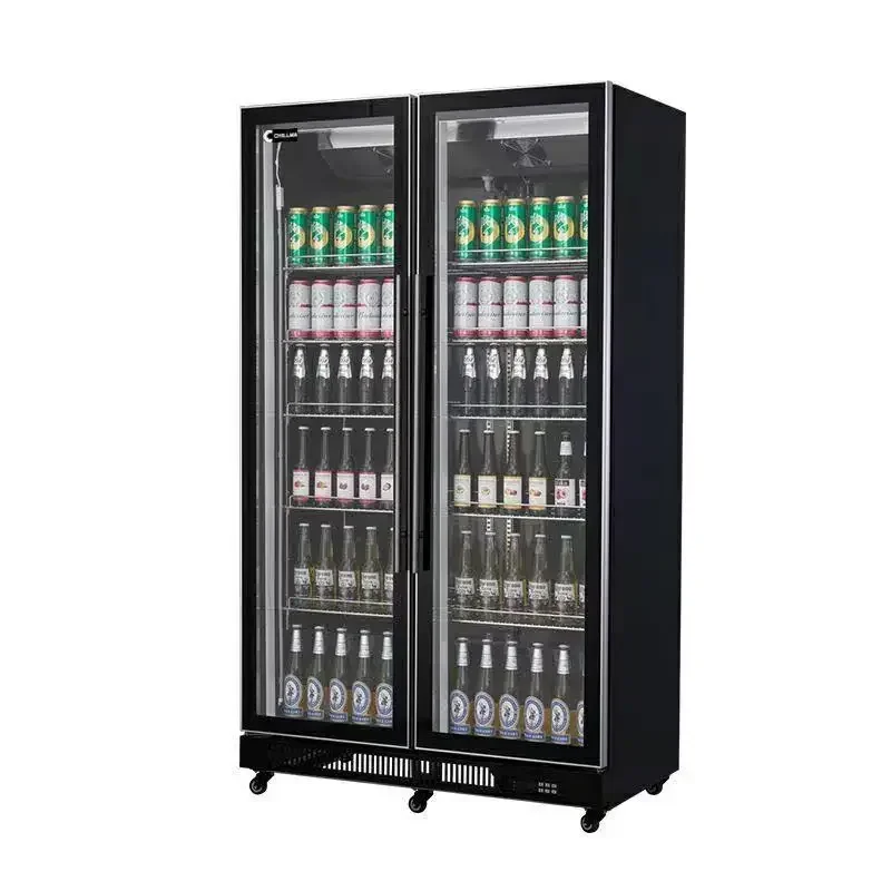 2024 High Quality Auto Defrost 2 Glass Door Cold Soft Drink Refrigerator Showcase/cabinet/supermarket Upright Beverage Display