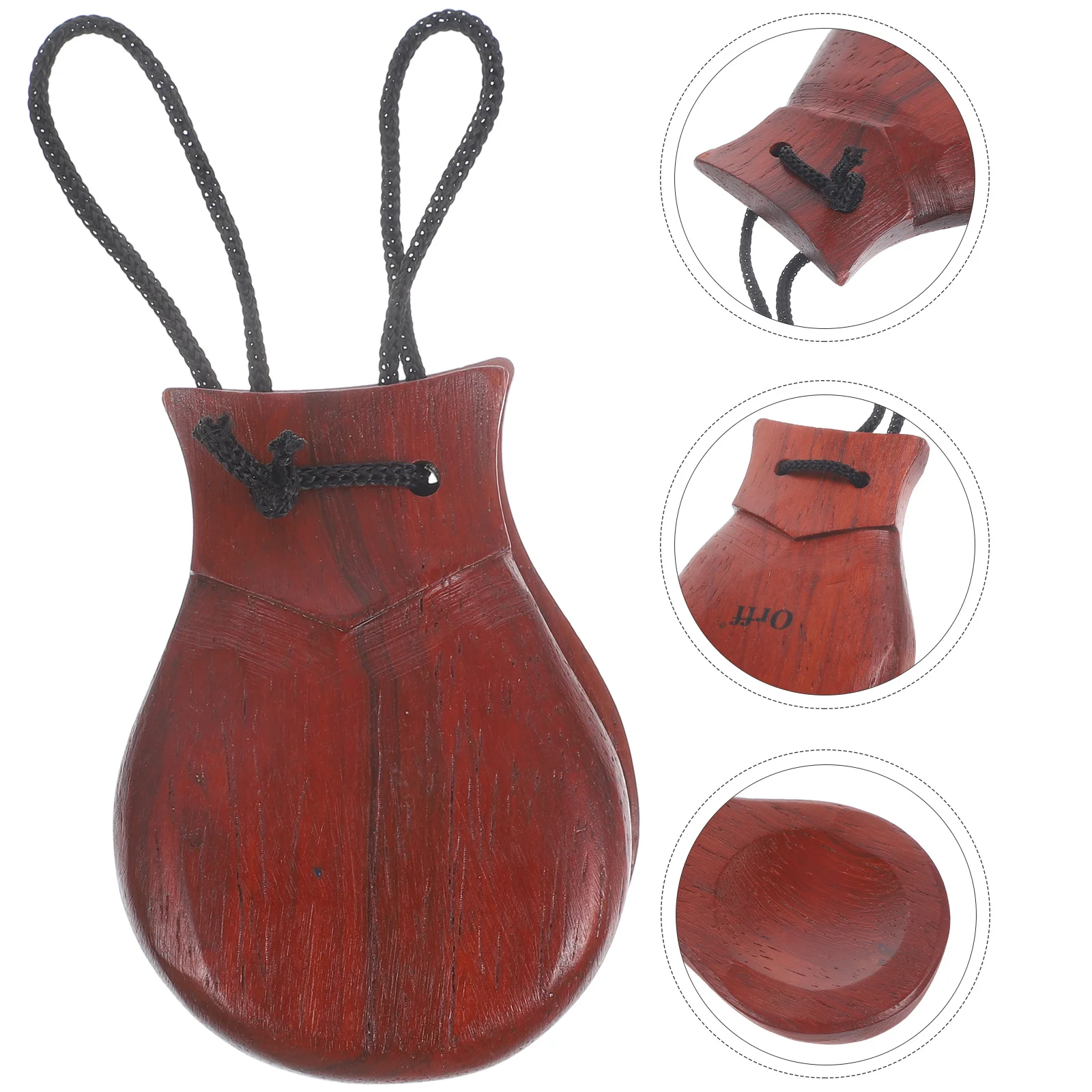 Large Stemless Castanets Percussion Instrument Spanish 1 Wooden Bulk Musical Instruments Pear Toddler