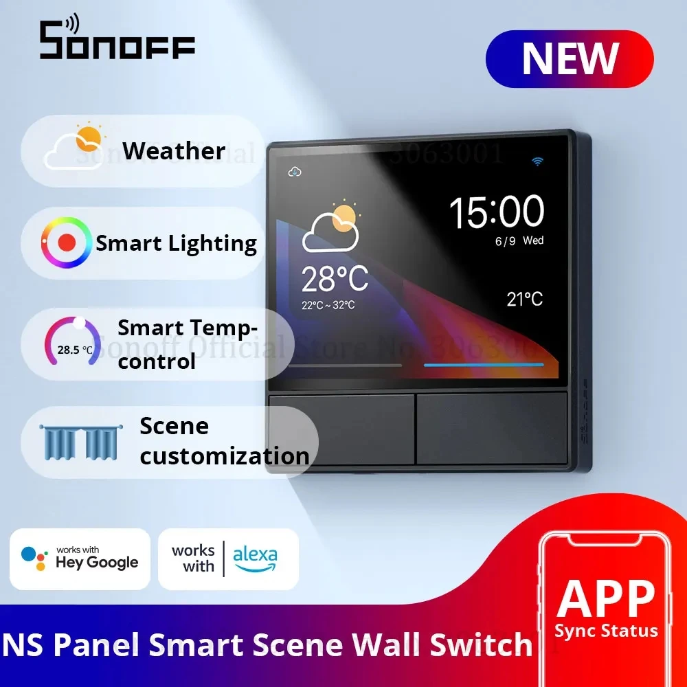 SONOFF NSPanel Smart Scene Wall Switch EU/ US Wifi Smart Thermostat Display Switch All-in-One Control for Alexa Google Home