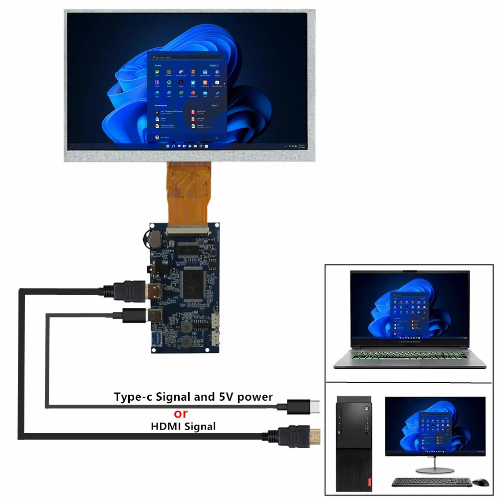 Imagem -02 - Polegada Hj080ia01e Ips 4:3 Tela Lcd Portátil Universal Faça Você Mesmo Tipo-c Mini Hdmi Driver Placa de Controle Raspberry pi Monitor 8