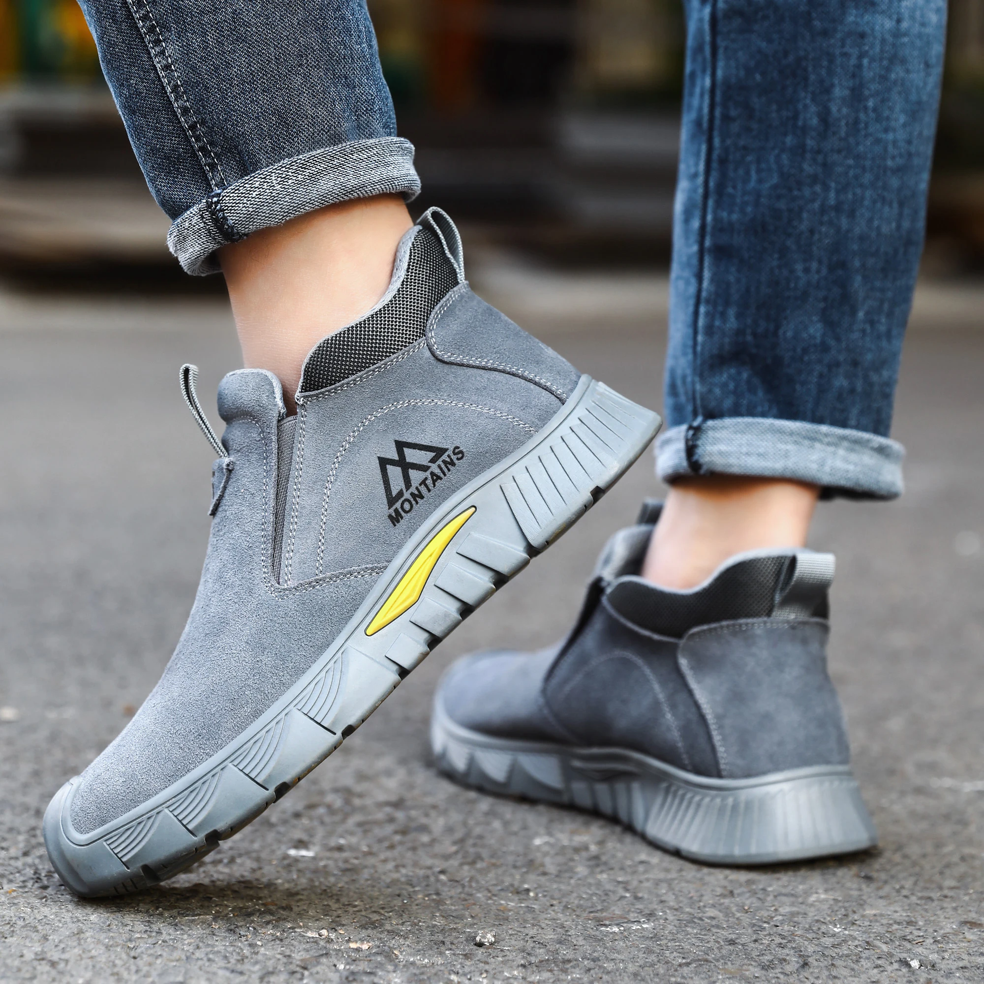 Stoßfeste und durchstichsichere Sicherheitsschuhe für Herren, Stahlkappen-Sicherheitsstiefel, Arbeitsschuhe mit Gummisohle, Herren-Sportschuhe ﻿ – Detail 10
