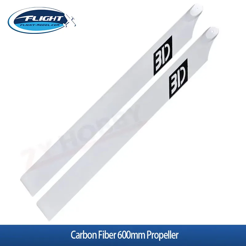 1 Par de Hélices de Fibra de Carbono de 600 mm, Aspas de Rotor Principal 3D para Helicóptero RC Trex 600, Repuestos de Actualización para Modelismo