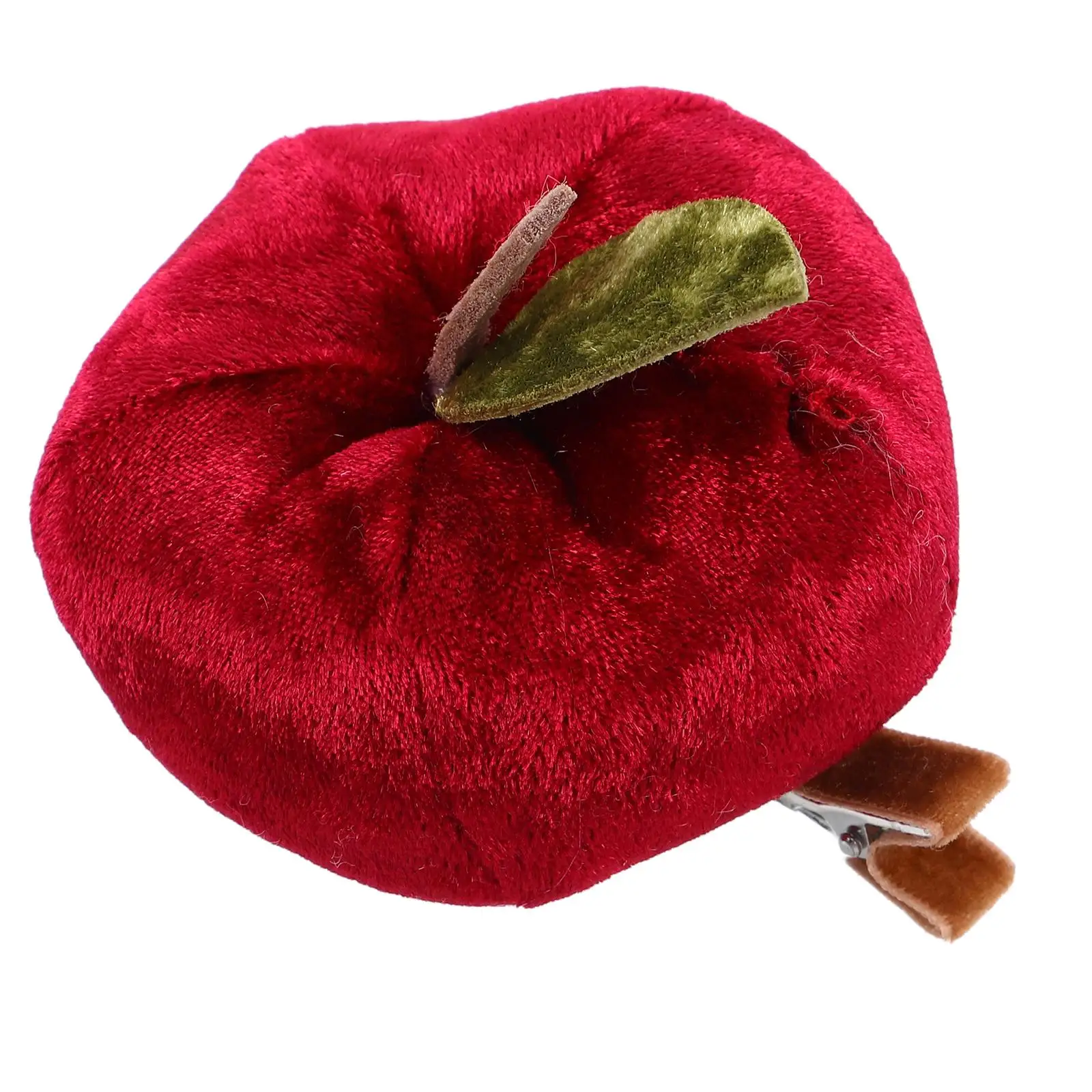 

Simulated Apple Hairpin Retro Plush 3D Velvet Fruit Themed Costume Accessory for Women Party Wedding Birthday Novelty Photo Prop