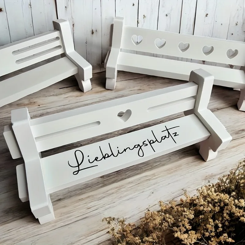 7Pcs Lange Bank Ornament Silikon Form DIY Gips Beton Park Stühle Dekoration Harz Form Hause Handwerk Casting