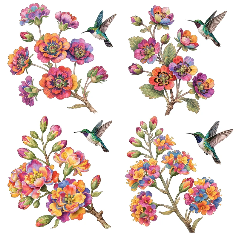 Three Ratels CFN90 Colorful Crabapple Flower Art Wall Stickers for Home Decor car decals