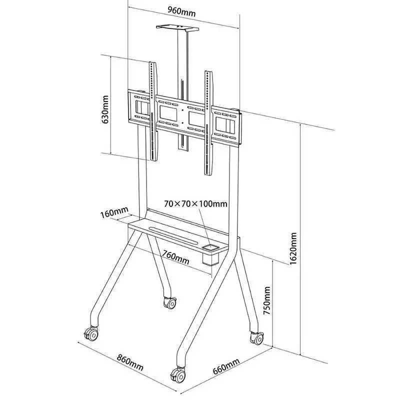 Soporte de TV giratorio montado en el suelo, soporte libre de gran tamaño de 55-120 pulgadas, R10, R12, 900x600mm