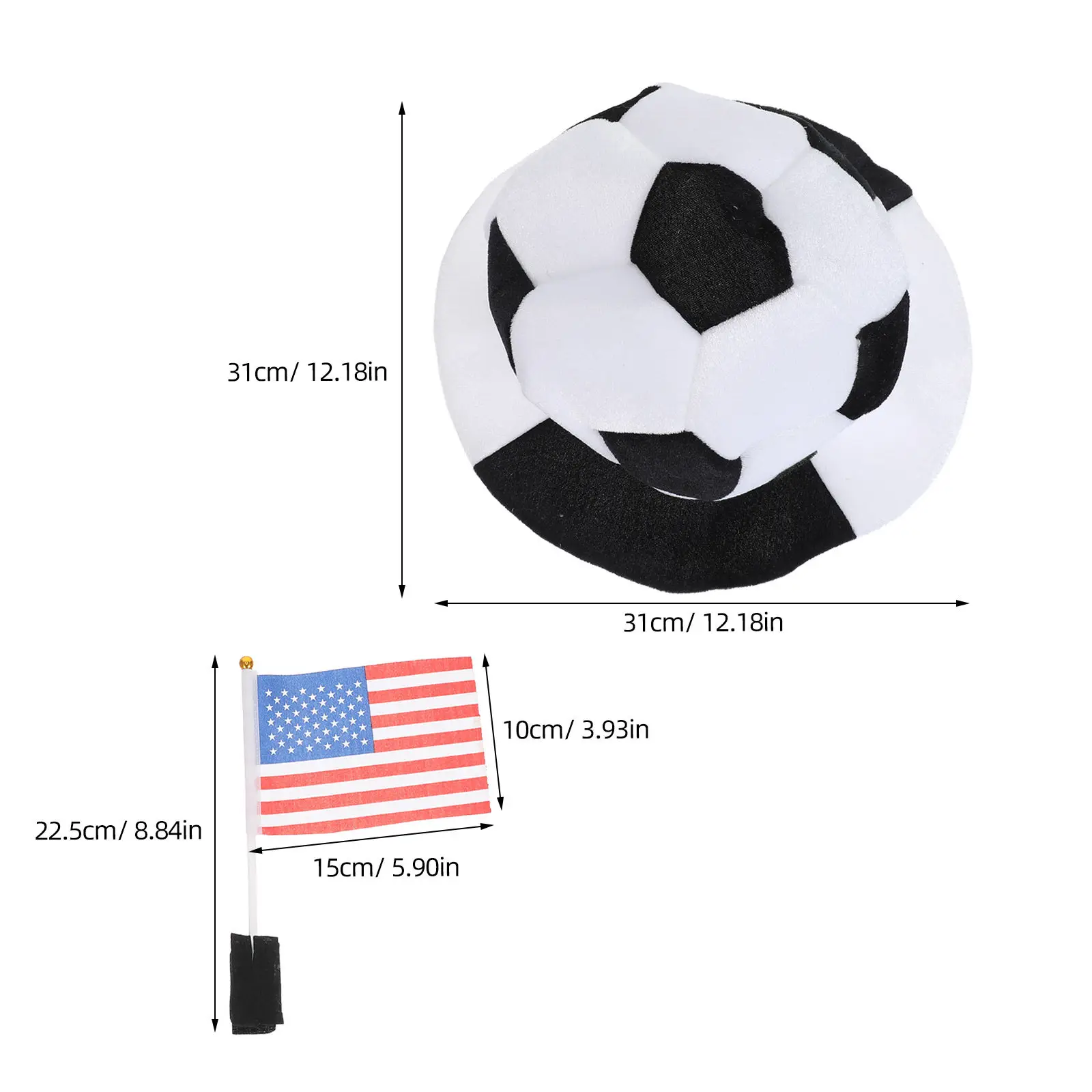 Soccer Ball Hat American Flag Soft Headgear Soccer Fan Accessories Football Game Party Fan Hat Novelty Sports Celebration