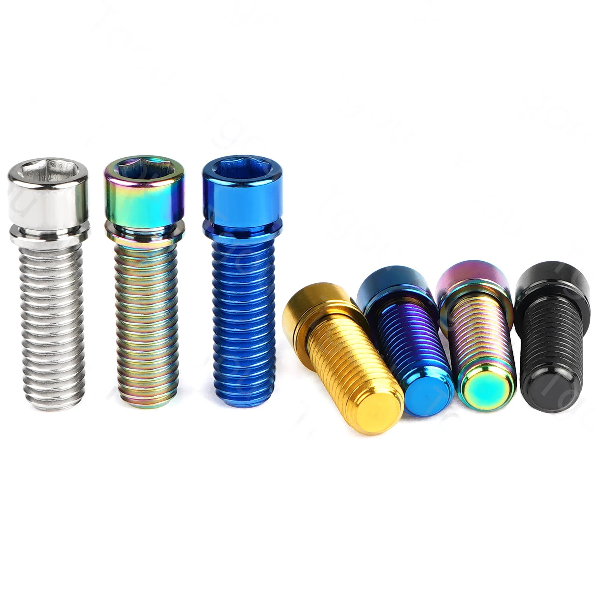 2pcs Titanium Bolts M7 M8 X20 25mm for BMX Stem Brompton Bike Handlebar Clamp Screws, Multi-Color Upgrade Fixings view 2