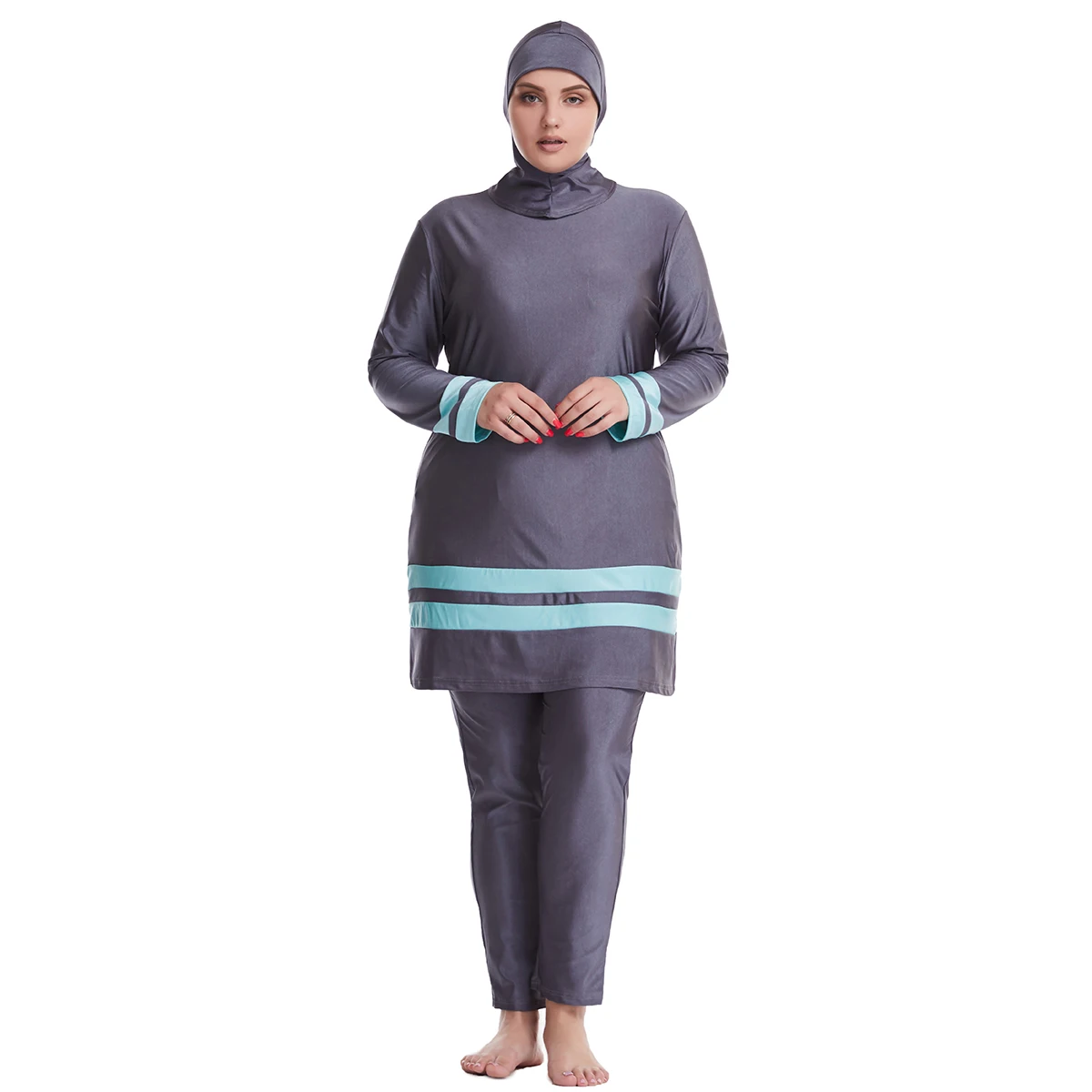 

Plus Size Burkini Femme Musulmane 3Pcs Modest Swimwear Women Muslim Hijab Swimsuit Islam Bathing Suit Maillot De Bain Borkini