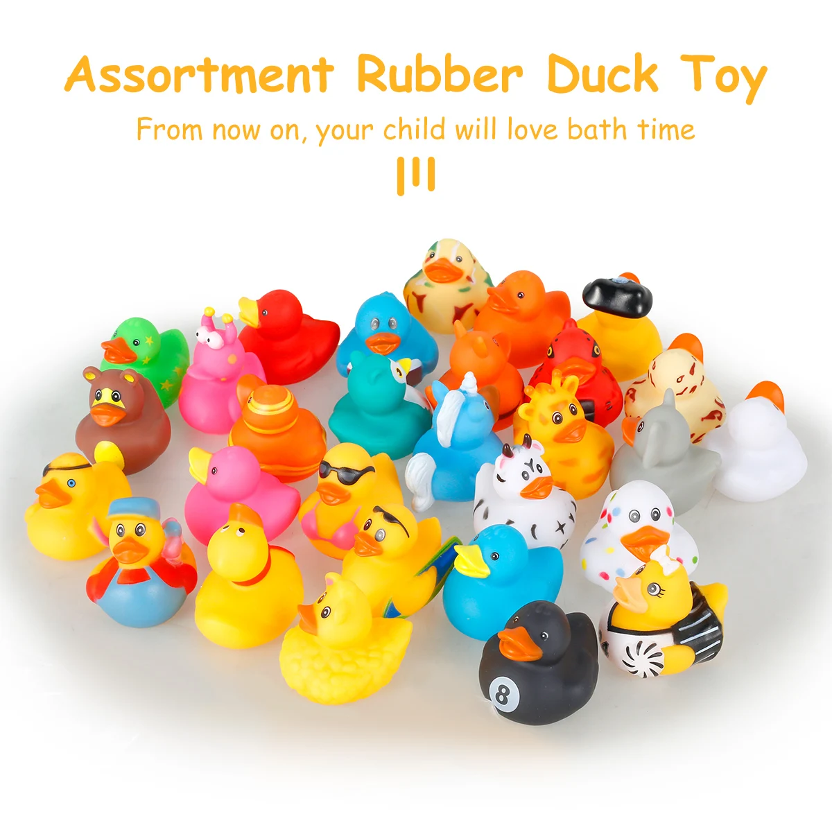 50/30/20 pezzi di gomma anatra giocattolo set bambini vasca da bagno piscina giocattolo da bagno carino galleggiante anatra quack spruzzi giocattolo con scarico assortiti regali per bambini