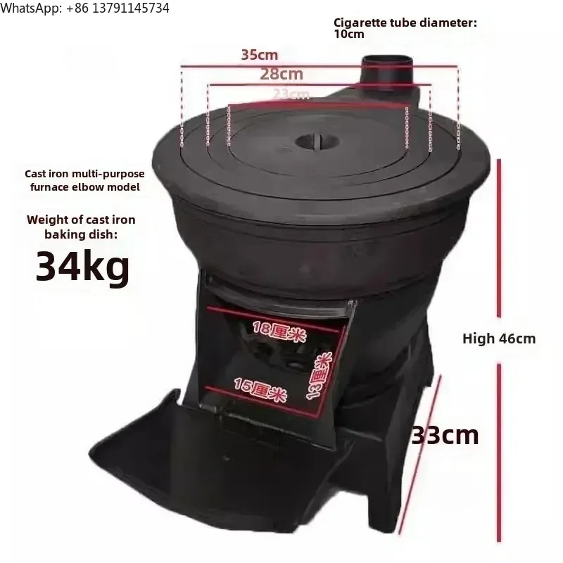 

Rural Indoor Home Fire Stove Stove Chimeneas Fire Wood Heater Cast Iron Wood Coal Dual-purpose Heating StoveN