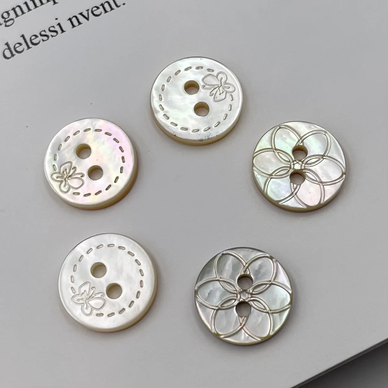 20PC Natural White Mother of Pearl Seashell Heart Flowers Star 2-holes Flatback Buttons Shirt Cufflinks Scrapbook Sewing Crafts