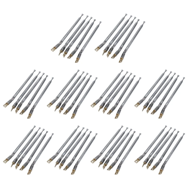 50 Pcs 32Cm Length 5 Section Telescopic AM FM Radio Antenna 180 Degree