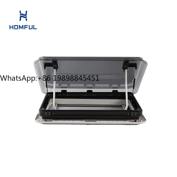 Ventilazione netta per insetti Lucernario per camper Parasole Copertura acrilica a doppio strato Sfiato per tetto per camper con telaio in lega di alluminio di alta qualità