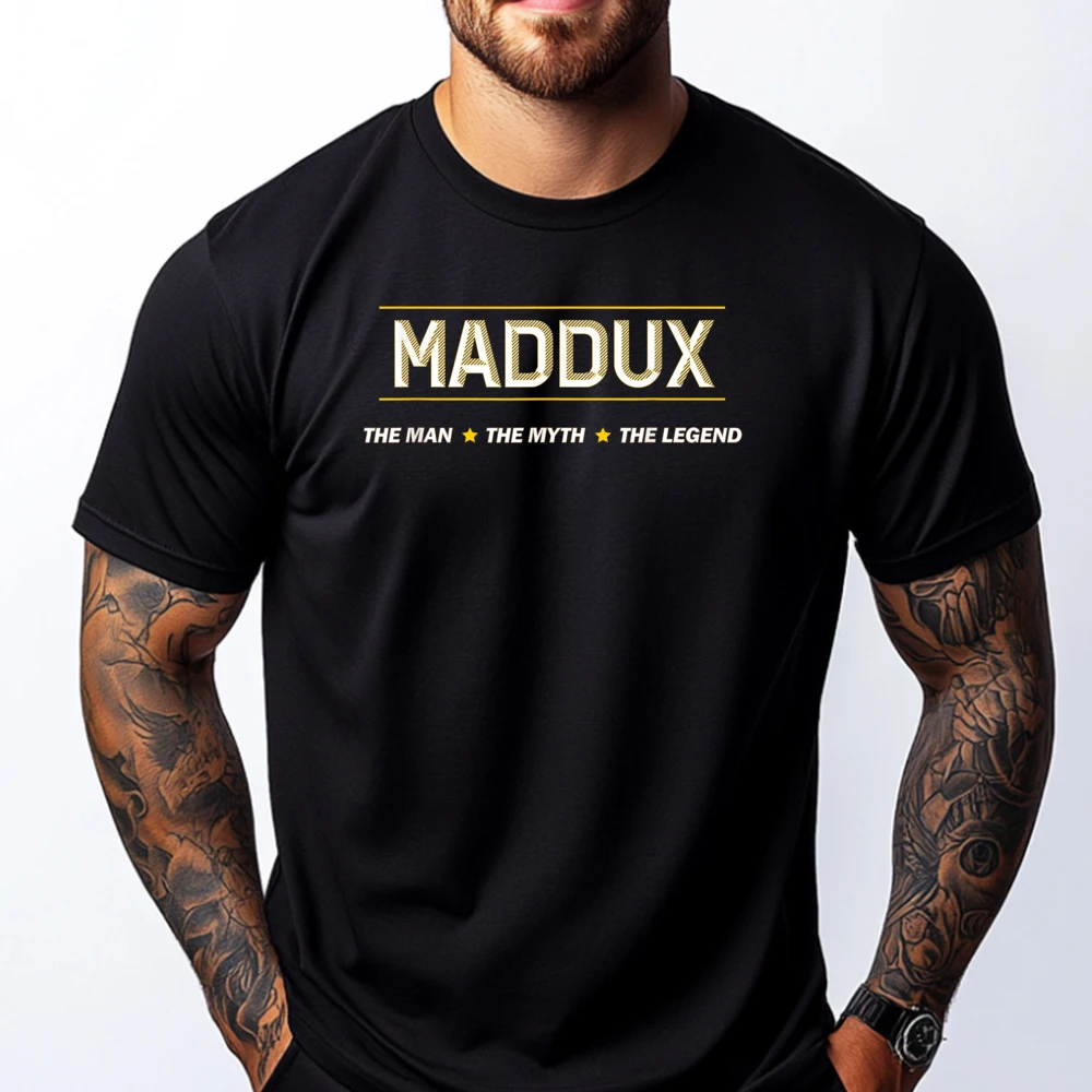 

Maddux The Man The Myth The Legend Myth Legend Name Anime T Shirts Meme Tshirt Graphic Short Sleeve Memorial Day