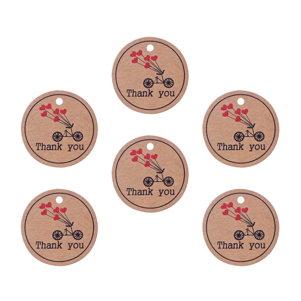 

100Pcs Rustic Kraft Paper Tags with Hole for Stringing DIY Gift Label Wedding Favor Cupcake Topper Wine Bottle Decoration