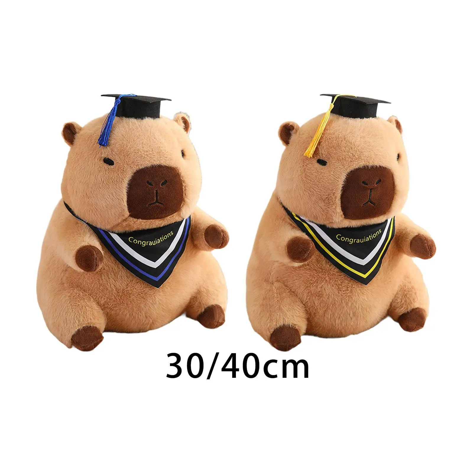 Graduation Capybara Stuffed Toy Kids Room Decor Cartoon Huggable Plush Capybara Doll for Family Kids Boys Girls Teens Gifts