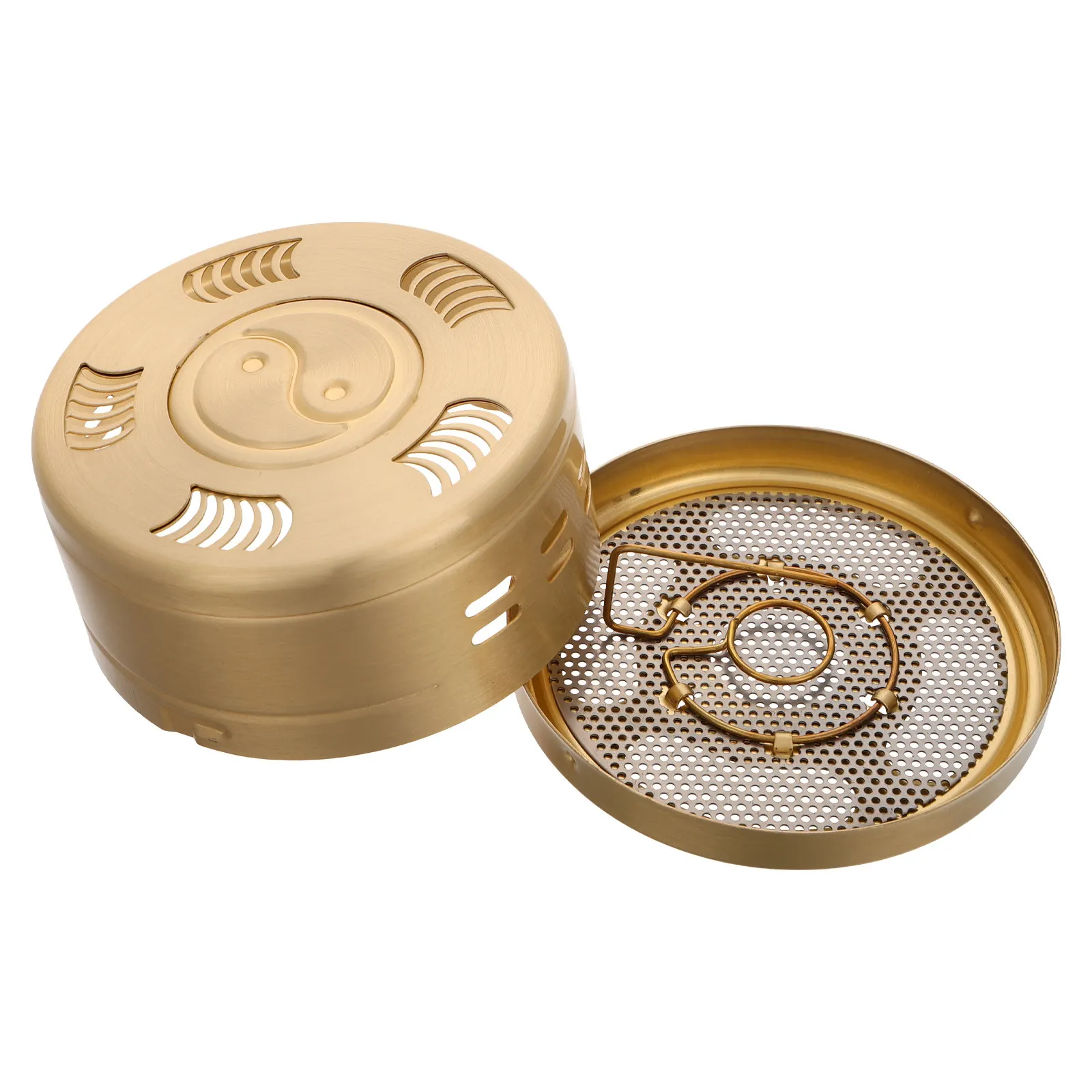 Copper Moxibustion Box Portable Smokeless Moxa Burner Adjustable Heat Control for Home Therapy Even Heat Distribution Retro