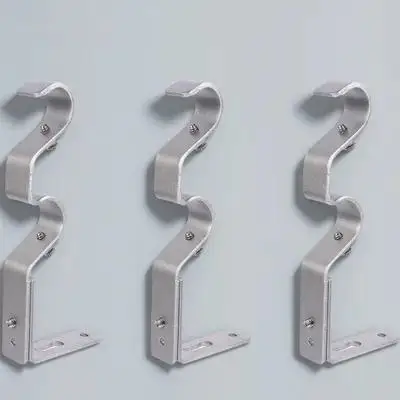 3 قطعة دعامات قضيب الستارة شديدة التحمل من الحديد للمنزل والمكتب والفندق رفوف عمود الستائر المنزلية البسيطة القابلة للتعديل