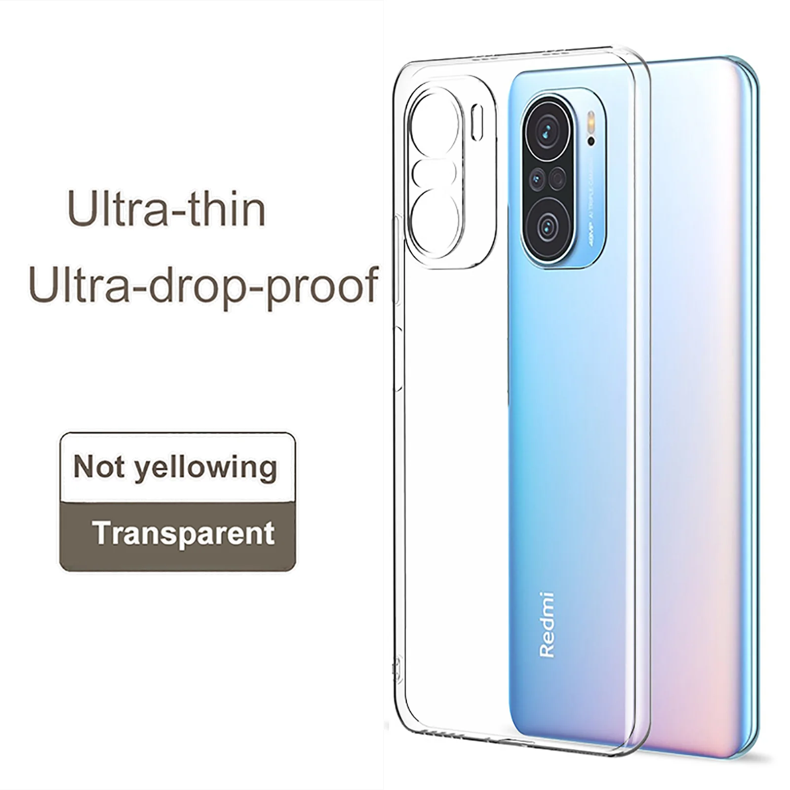 Coque souple Ultra fine antichoc de couleur transparente pour Xiaomi Poco X5 X4 X3 NFC GT X2 M5 M4 M3 M2 F4 F3 F2 Pro, étui en TPU Transparent