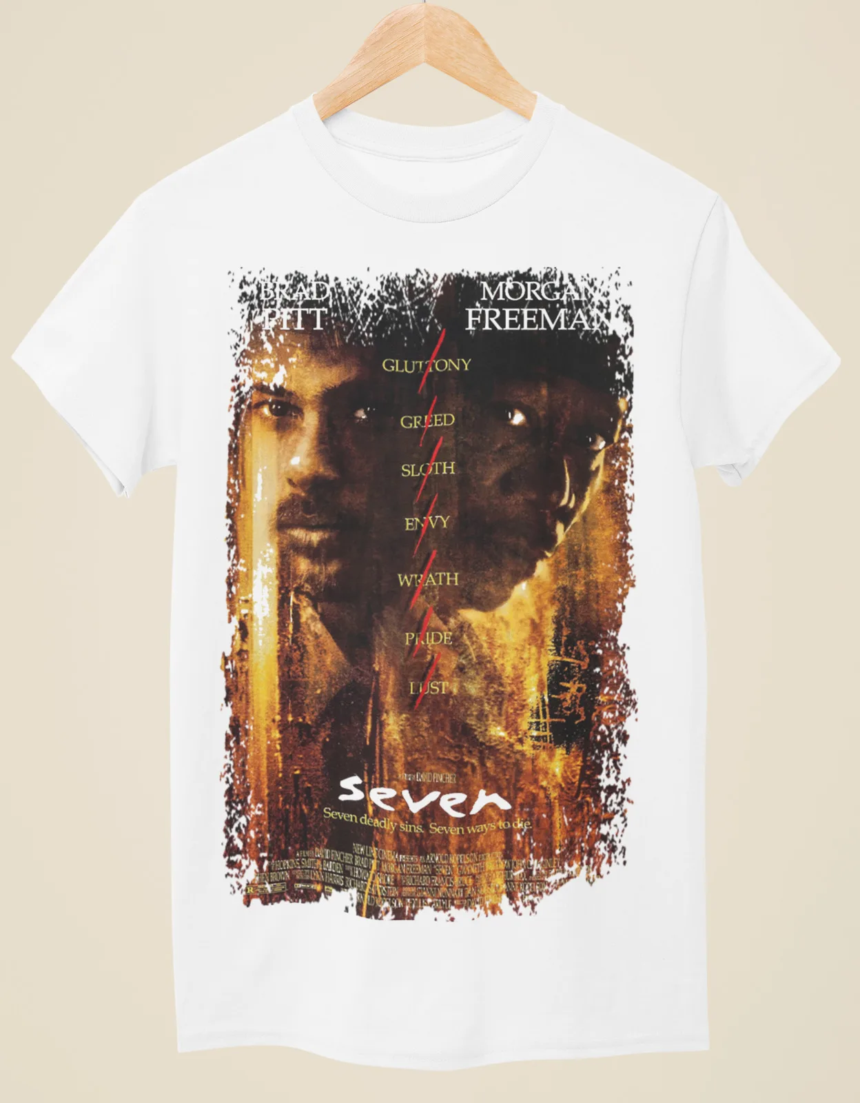 

Seven - Movie Poster Inspired Unisex White T-Shirt