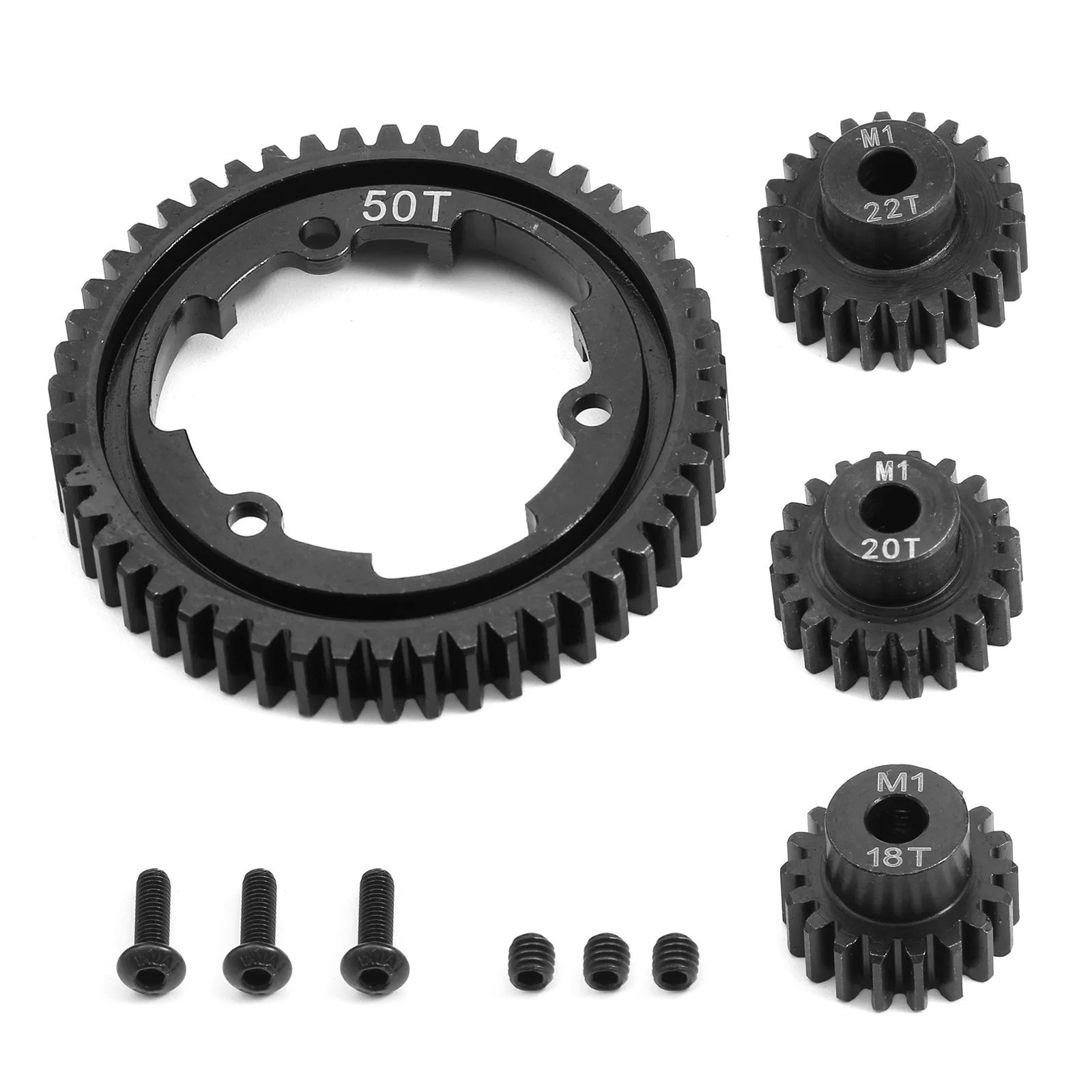 Steel 46T 50T 52T 54T Spur Gear with M1 18 20 22T Pinion Gear 6447 6449 for Traxxas 1/5 X-Maxx 1/10 E-Revo 2.0 VXL MAXX Upgrades