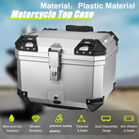 45L Motorcycle Helmet Box plastics Universal Motorcycle Rear Trunk Luggage Case Waterproof & Shock Absorption with 2 Keys