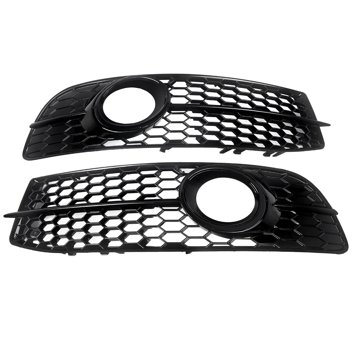 Osłony świateł przeciwmgielnych do Audi A6 C6 S-line 2008 2009 2010 2011 Przedni zderzak Osłona świateł przeciwmgielnych Ramka Kratka Czarna Para