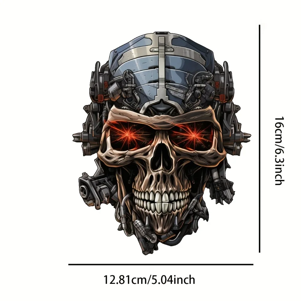 2024 New Design Skeleton Head Car Stickers Auto Door Body Styling Motorcycle Tank Waterproof Decals Computer Skull Decoration