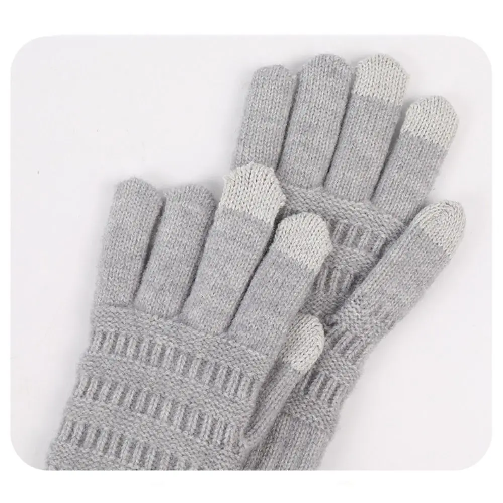 قفازات نسائية محبوكة تعمل باللمس مقاومة للبرد قفازات حرارية سميكة مقاومة للرياح قفازات دافئة للخريف والشتاء #5